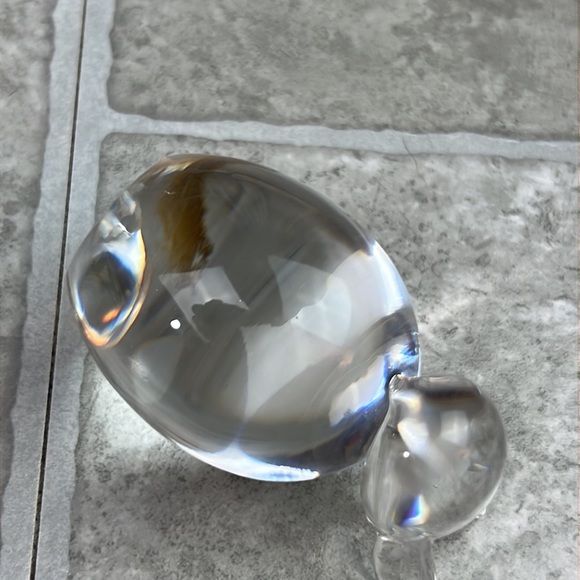 Vintage Crystal Glass Bunny Rabbit Paperweight Clear solid Flat Bottom 2.5” tall - Picture 10 of 13